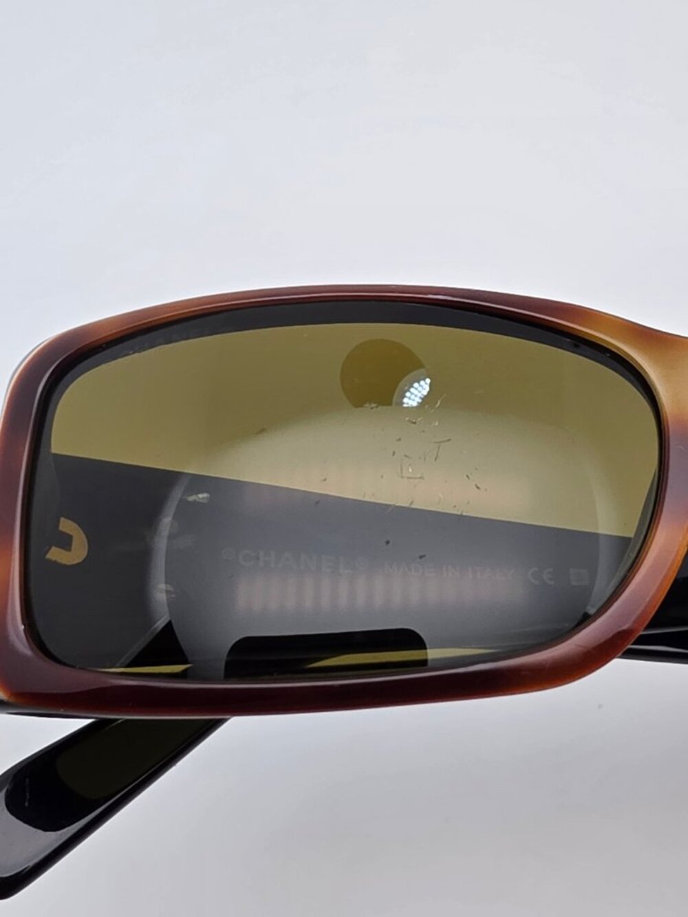 Chanel 5078 c 818/73 Tortoise Black Frame Green Lens Rectangular Sunglasses 54mm - Picture 14 of 16